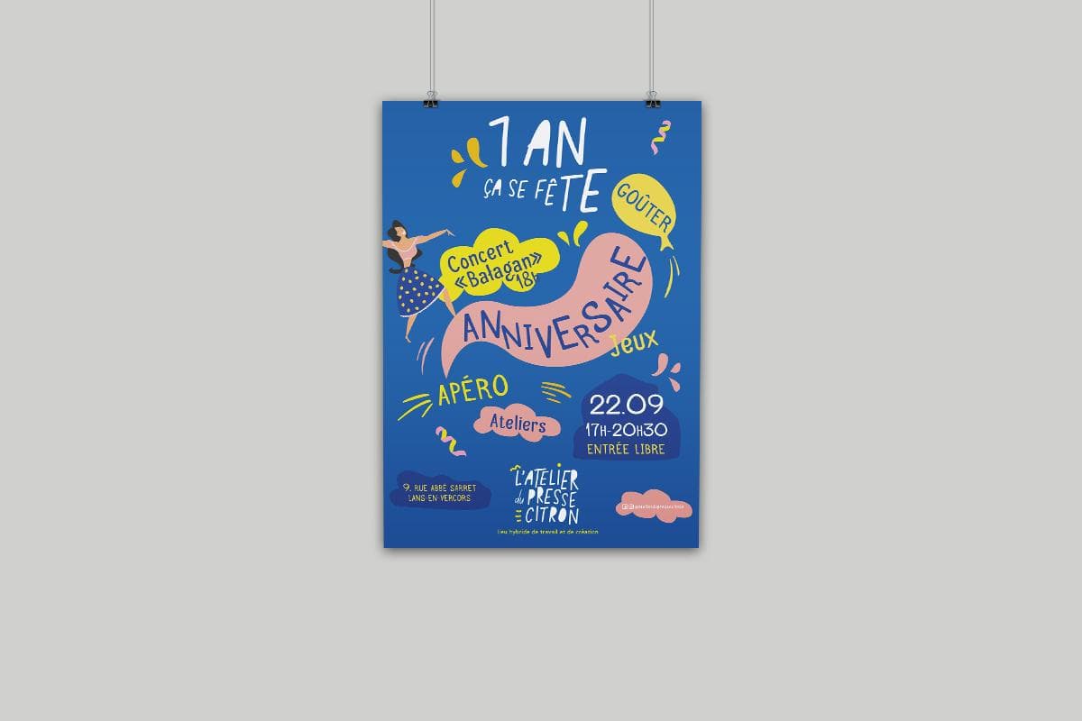 Affiche anniversaire du presse-citron