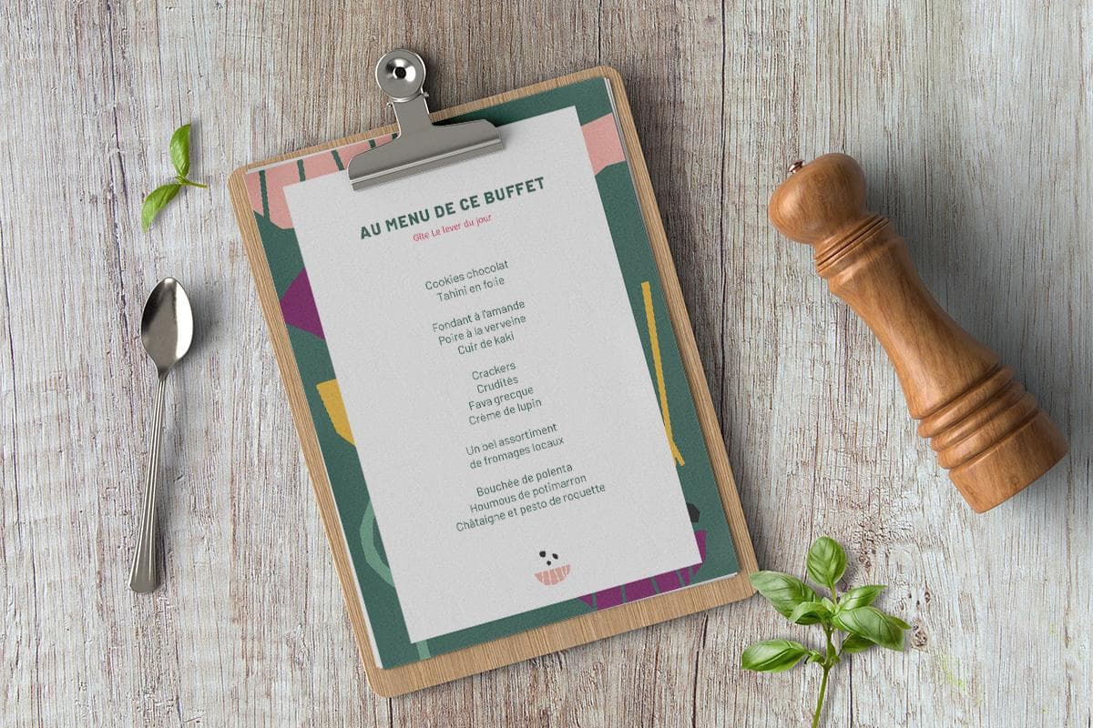 Faim de Saison, menu